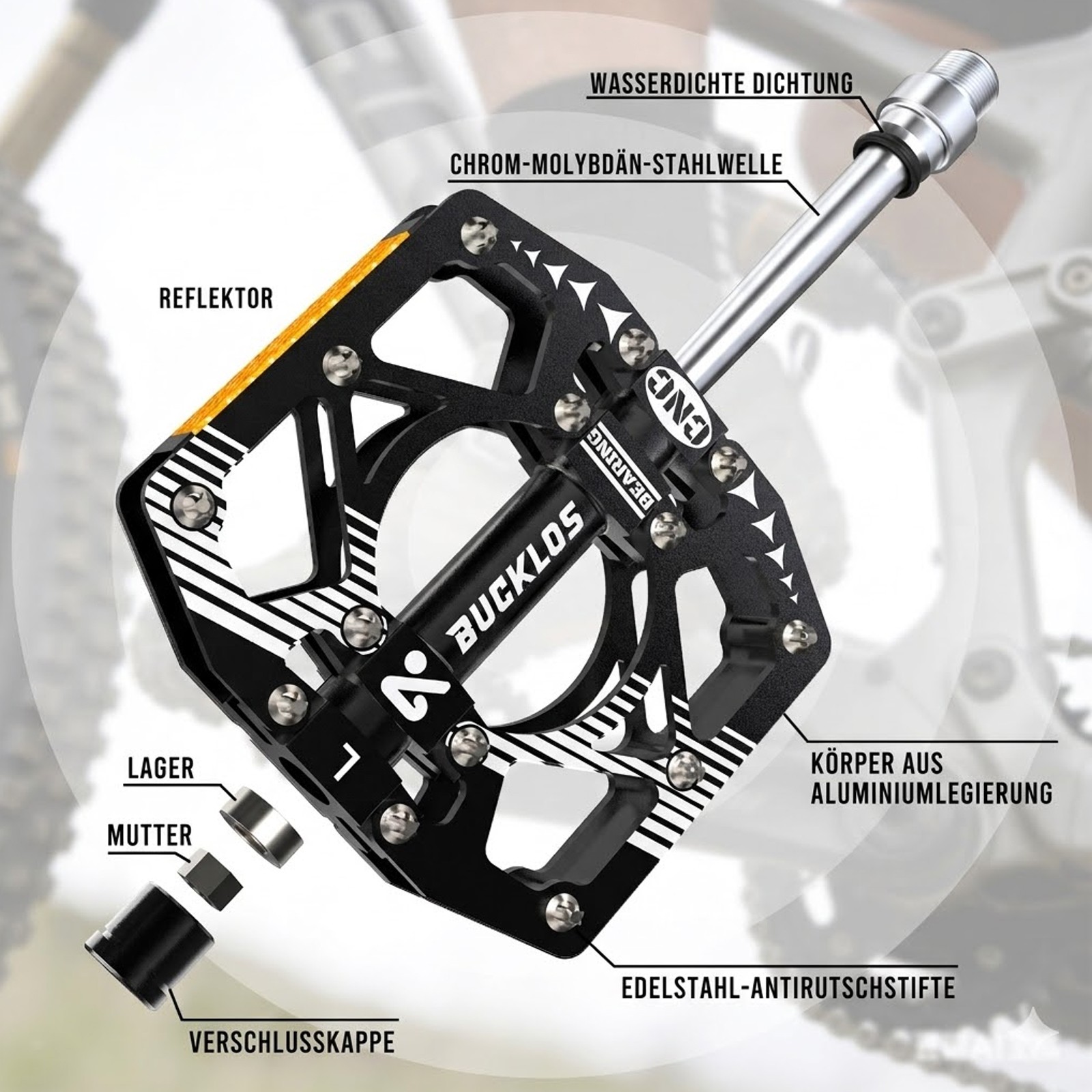 Pedali Piattaforma Antiscivolo per Mountain Bike foto 2