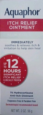 Aquaphor Itch Relief Ointment, Maximum Strength 1% Hydrocortisone, Relieves...