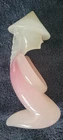 Vintage Murano Italy Art Glass Asian Figurine MCM Sculpture 9" Pink & White