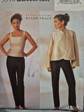 Butterick 3916 Tapered Pants, Princess Seam Top Jacket w Curve Detail Sz 6-10