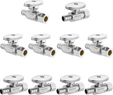 [10 Pieces]  Straight Angle Valve Shut off Valve 1/2" PEX-B Crimp X 3/8" Compres