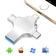 CLE USB OTG 4 EN 1 IPHONE 5 5S 6 6S PLUS 7 8 MICRO USB TYPE C CAPACITE 256 GB