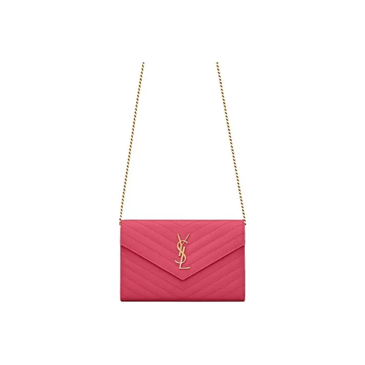 SAINT LAURENT YSL Monogram Gold Logo Single Shoulder Bag Women's 8.9x1.6x5.5 in