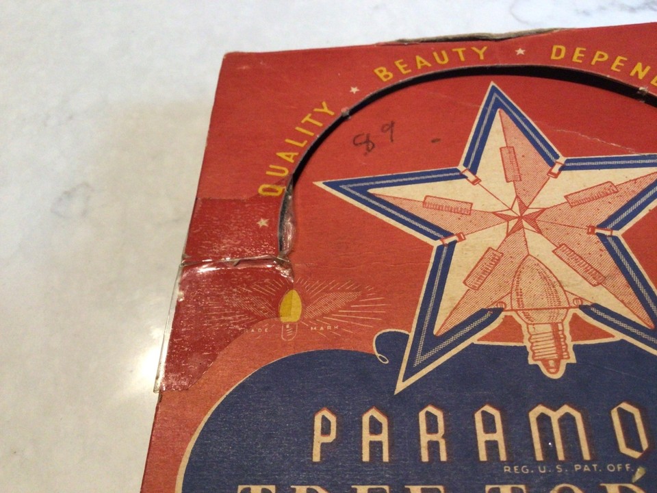 VINTAGE PARAMOUNT CHRISTMAS ILLUMINATED TREE TOP TOPPER STAR IN ...