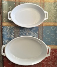 STAUB Ceramics White Stoneware Oval Roaster G...