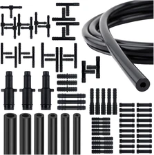 6pcs Silicone Vacuum Hose Kit 5ft Lines w/ 64 Connectors 1/8–3/8 ID Auto Tubing