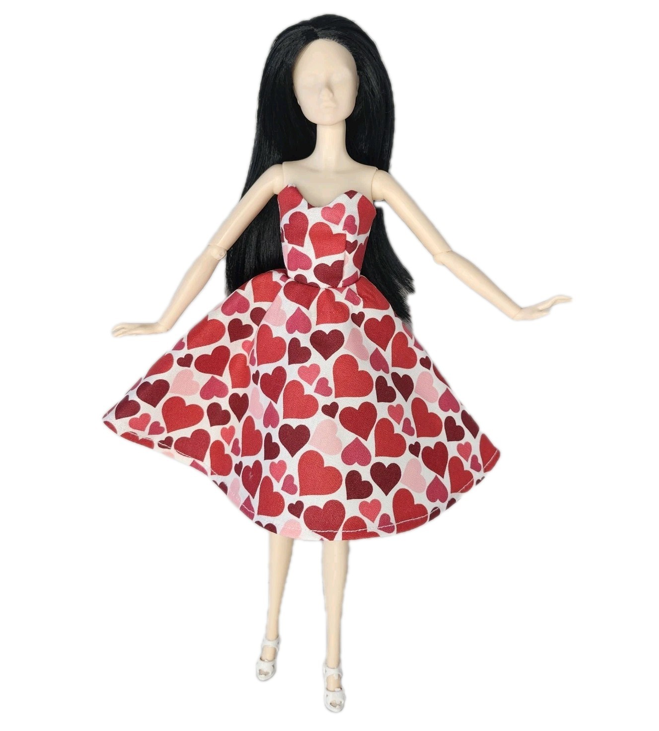 Valentine Outfit Heart Dress Shoes For Fits 11.5-12" Girl Fashion Doll Size 1:6
