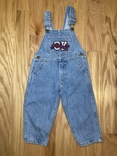Vintage OshKosh B'gosh Vestbak Overalls Kids Size 3 Denim Blue Jeans