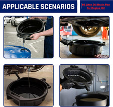 Image of Oil Drain Pan Coolant Gearbox Fuel Tray Bucket Car Motorbike 16 Litre 16L