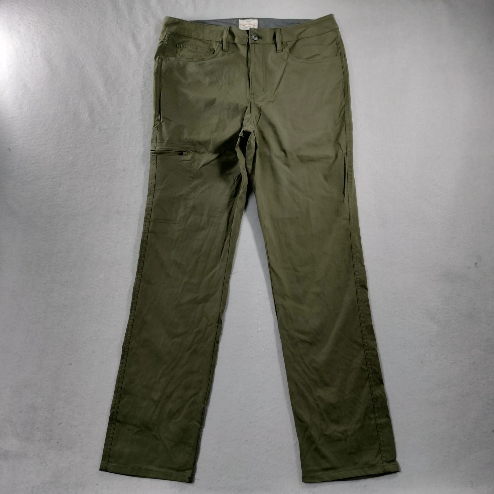 Weatherproof Vintage Regular Fit Flat Front Green Cargo Pants Mens Size 34x32