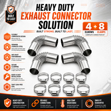 4PCS 24mm Diesel Heater Exhaust Pipe Flexible Stainless Steel Parking Hose Kit