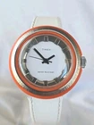Rare 1974 Vintage TIMEX FUN TIMER UFO Orange And White Mechanical Wristwatch