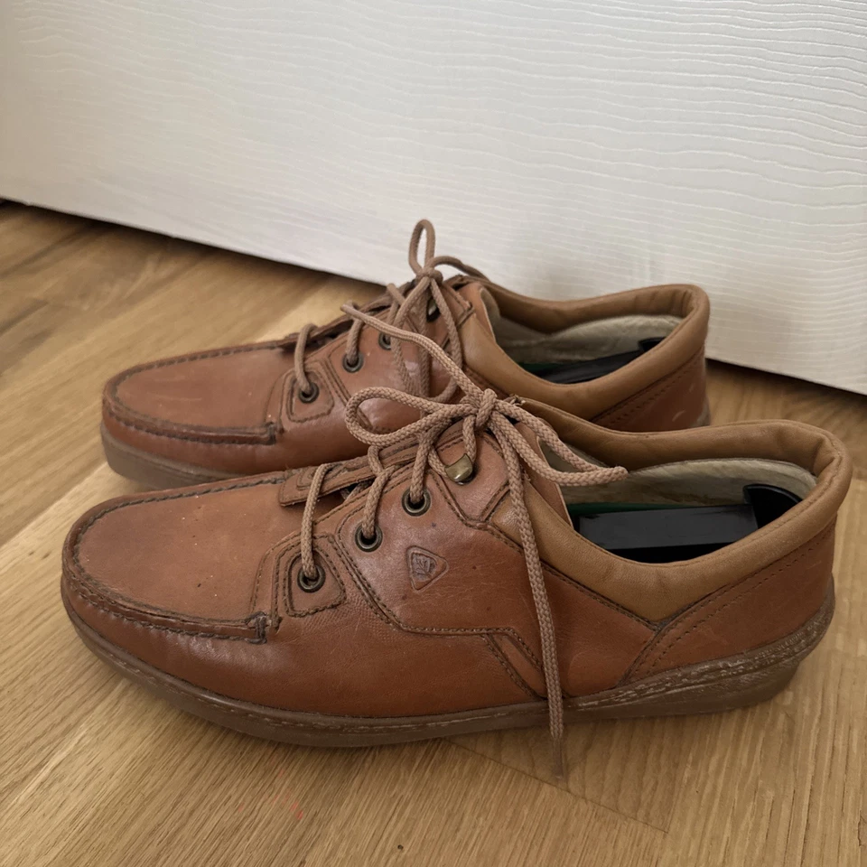 Florsheim Outdoorsman Para hombres 12 B Marrón Cuero Barco Zapatos Preppy Informales Mocasines Foto 3 de 4