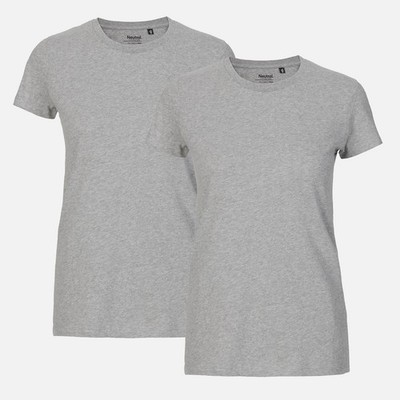 Doppelpack Neutral  Ladies Fit T-Shirt - Bio-Baumwolle Sports Grey Sports 2XL 
