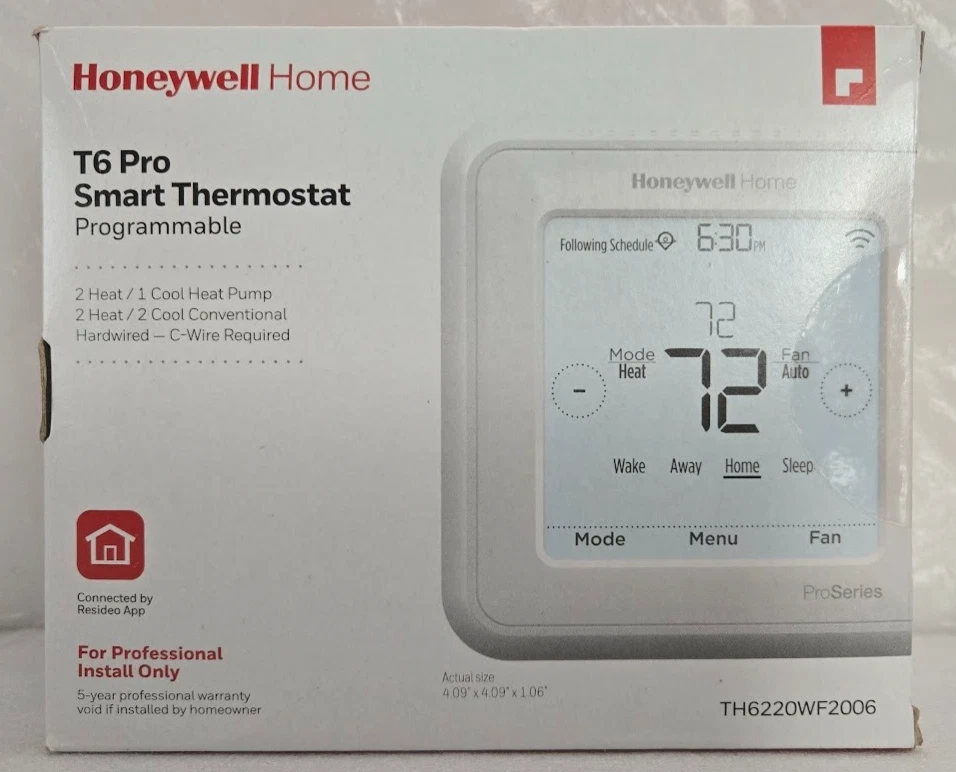 Honeywell Home T6 Pro Smart Thermostat Programmable #TH6220WF2006 White
Opens in a new window or tab