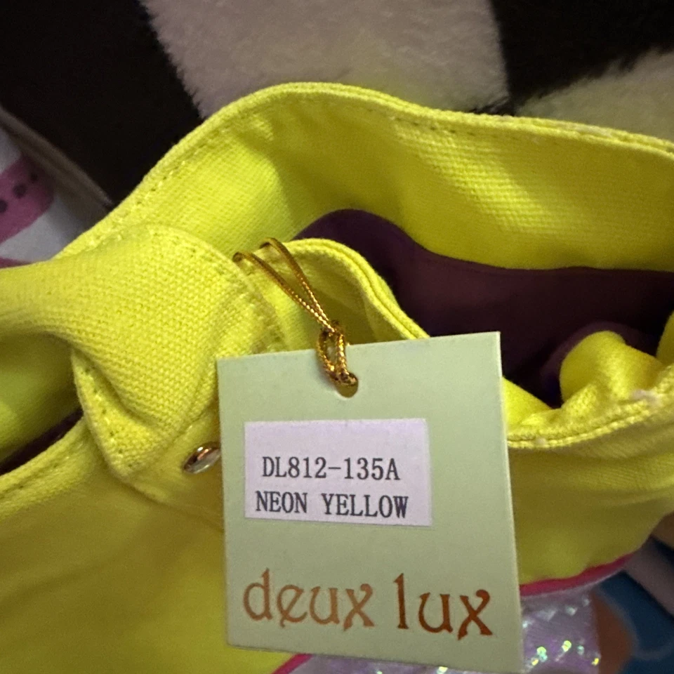 Bolso de Mano Deux Lux Lona Amarillo Neón, Nuevo con Etiquetas Foto 3 de 4