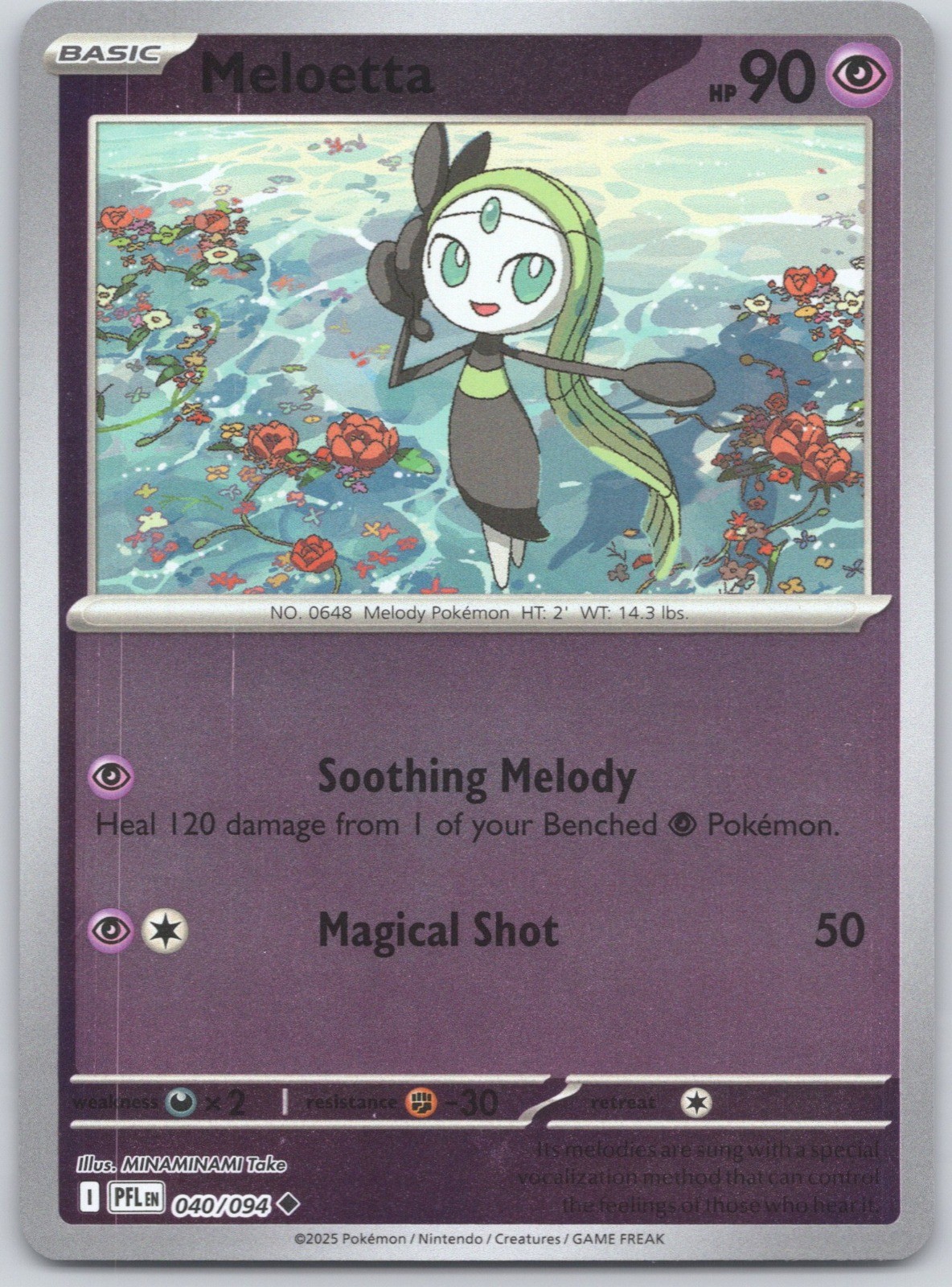 Meloetta Reverse Holofoil Uncommon ME02: Phantasmal Flames 040/094 NM