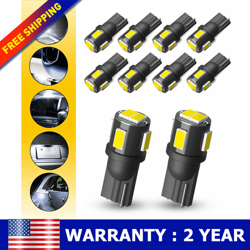 20X Super White T10 194 168 W5W 2825 LED License Plate Interior Light Bulb 6000K - Picture 18 of 28