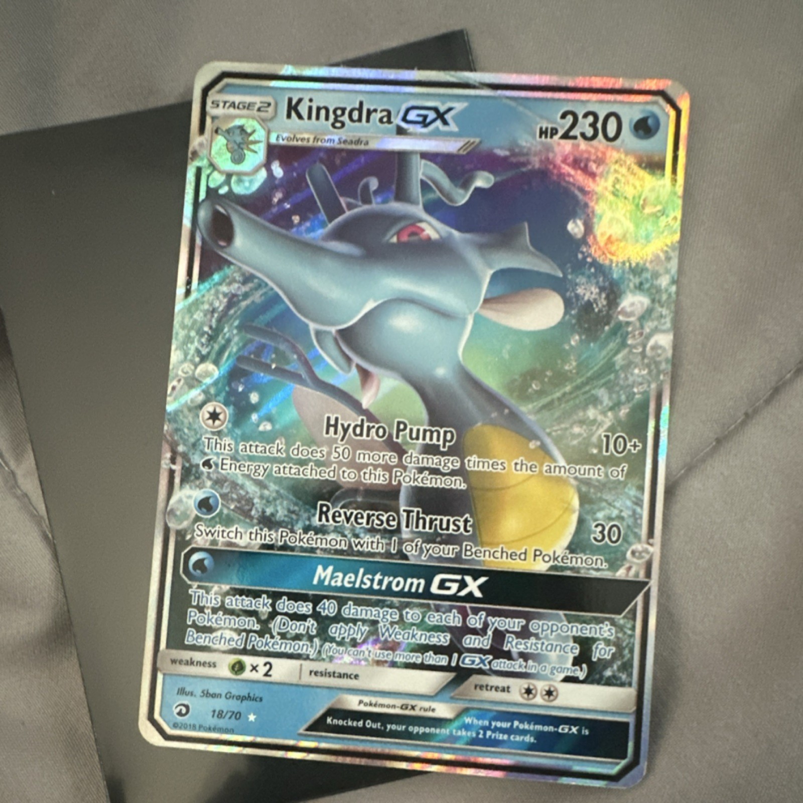 Pokémon Kingdra GX 18/70 Dragon Majesty Full Art Holo Ultra Rare HP230 English