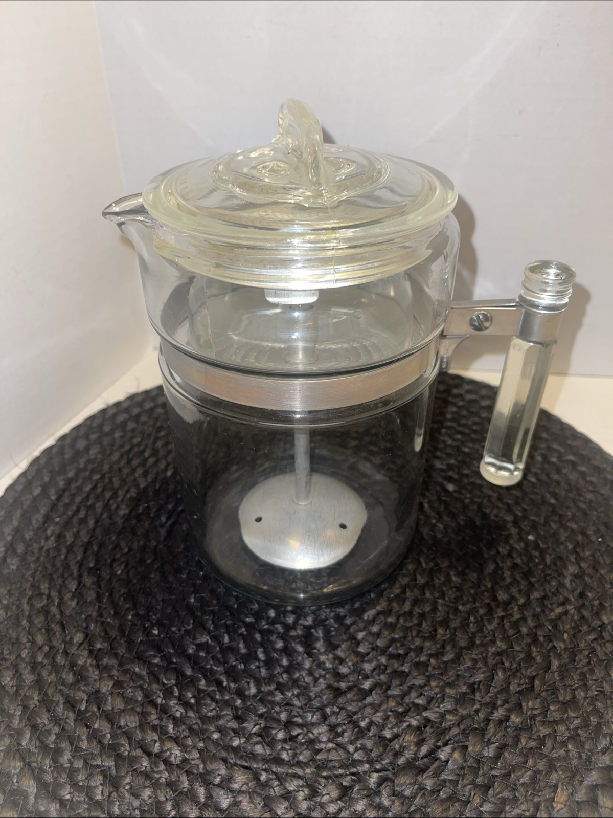 VINTAGE PYREX GLASS COFFEE POT 7826B COMPLETE, ***Read