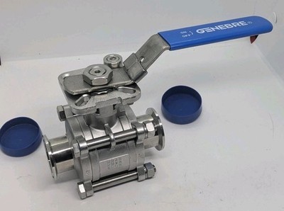 Genebre 2933 08 Klemmende 3 Stück Kugelhahn, 11/2'', Edelstahl Sanitär.