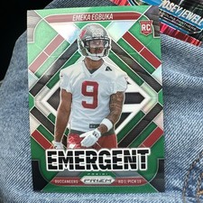 2025 Panini Prizm - Emergent Emeka Egbuka #3 Green Prizm (RC)