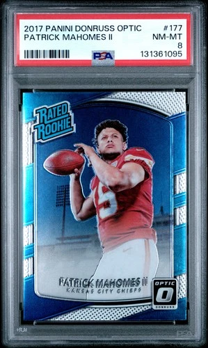 2017 PANINI DONRUSS OPTIC #177 PATRICK MAHOMES II ROOKIE RC PSA 8