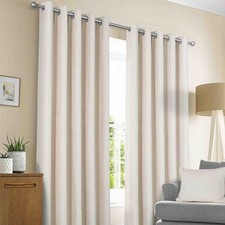 Image of Sundour Amberley Eyelet Curtains - Natural