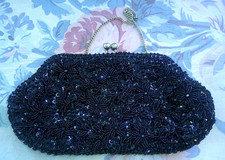 Vintage 1960's Richere Hand Beaded Clutch Purse Hand Made in Hong Kong