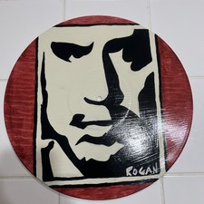 Hand Painted Recycled Record Wall Decor Joe Rogan Themed 12"