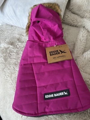 Eddie Bauer Dog Jacket Size  Smallk Pink Faux Fur Hooded Winter