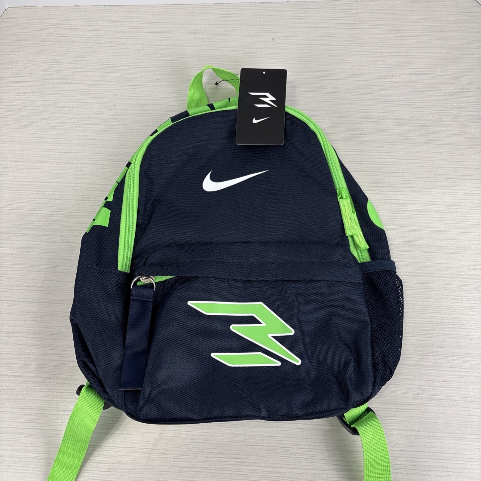 Nike Boys Russell Wilson Backpack SCHOOL Blue Green Bottle P