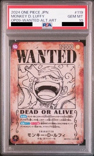 PSA 10 Luffy OP05-119 Wanted Emperors in the New World One Piece Card Japanese