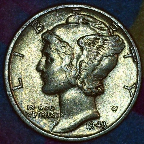 1943-D Mercury Dime Fine – Denver Mint – 90% Silver