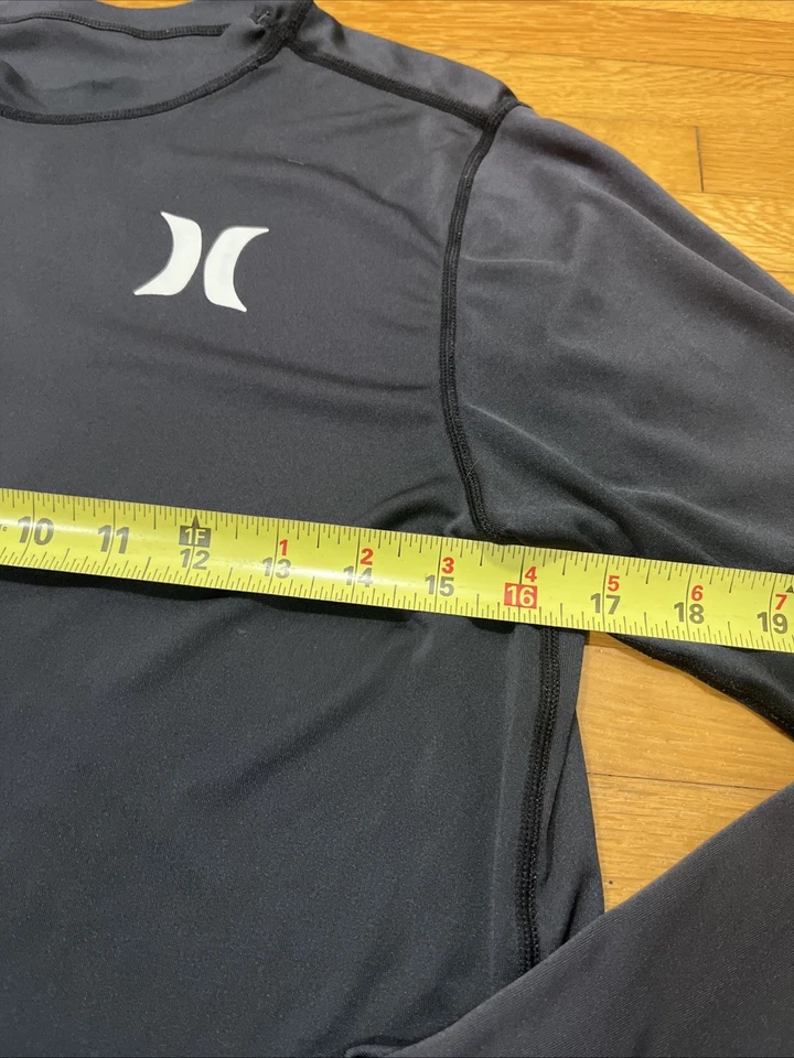 Camisa de Surf Hurley One & Only Natación Protección contra Erupciones Hombres Pequeña Negra Manga Larga UPF 40+ Foto 4 de 4