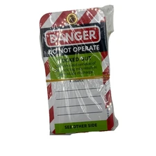 (10 tags) DANGER DO NOT OPERATE - Lock Out Tags 5.75" × 3.25" w/Zip Lock
