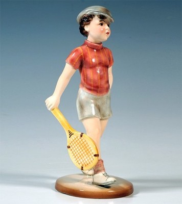 SELTENE KERAMOS FIGUR TENNIS SPIELER TENNIS PLAYER ST. DAKON MNR:2000 H: 24.5 CM