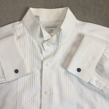 Joseph  Feiss Formal Shirt Wing-Collar 17.5 34/35 Pleated French Cuffs White
