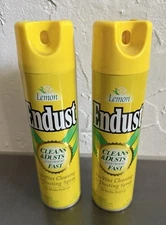 Lot Of 2 Lemon Endust 1995, No Wax Cleaning & Dusting Spray, 10 oz, FULL! NOS!