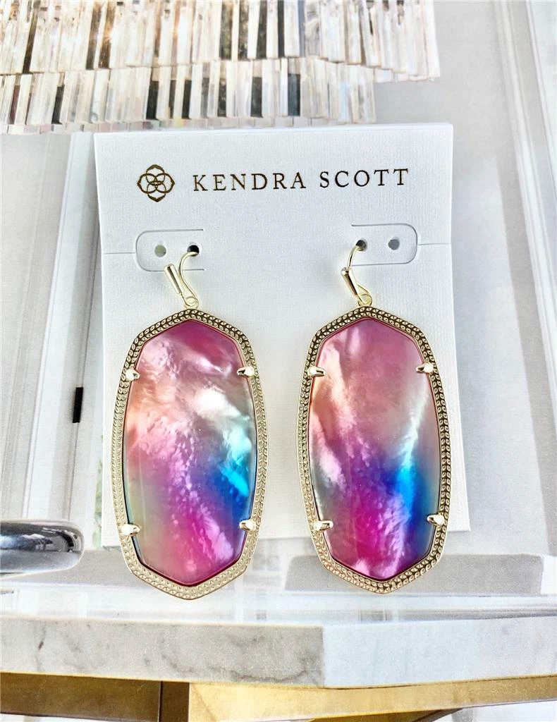 New Kendra Scott Danielle Watercolor Illusion Gold tone Earrings