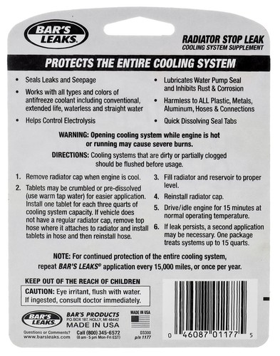 Bar's Leaks Radiator Stop Leak Tablets, 1.76oz, Pack of 7 - Picture 3 of 4