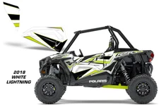 AMR Racing Graphic Wrap Kit Polaris RZR 1000 UTV OEM Door Insert 2018 WHIT LIGHT