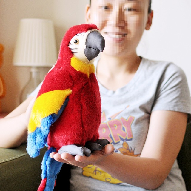 26cm Official Brand plush simulation parrot toy macaw red tony parrot