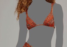 $175 Ulla Johnson Women's Orange Catalina Bikini Top Swimwear Size M