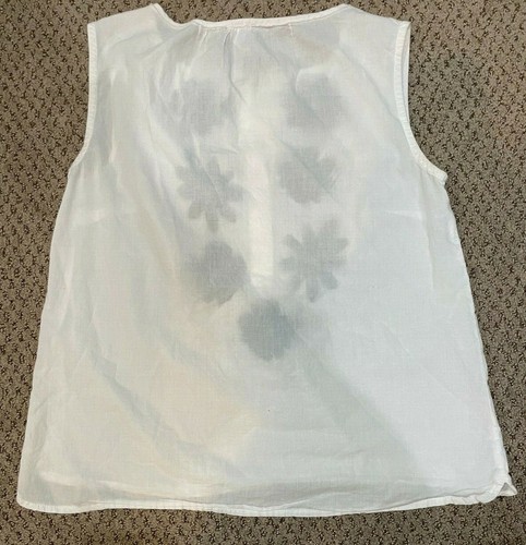 CREWCUTS WHITE WITH EMBROIDERED NAVY FLOWERS BLOUSE GIRLS 12 * - Picture 3 of 4