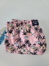 NWT Spicy Tuna Swim Shorts/Trunks Mens XL Lined Pink Palm Tree All Over Water