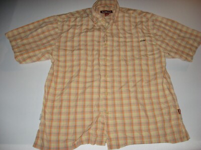 Simms Men's Cor3 Short Sleeve Button Down Up Plaid Fishing Shirt Medium