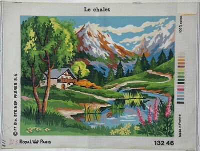 Royal Paris French ''Le Chalet'' Needlepoint Canvas 14.5''x18.5'' 13246