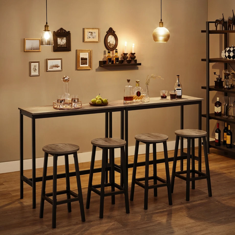 2er Set Rund Barhocker Barstühle Küchenhocker Tresenhocker VASAGLE LBC032B02 - Bild 4 von 4