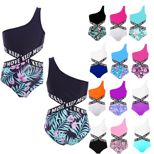 Girls One-Piece Leotard Bodysuit Park Swimsuit Water Diving Printing Surfing - Picture 7 of 99